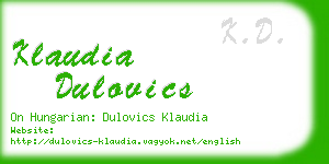 klaudia dulovics business card